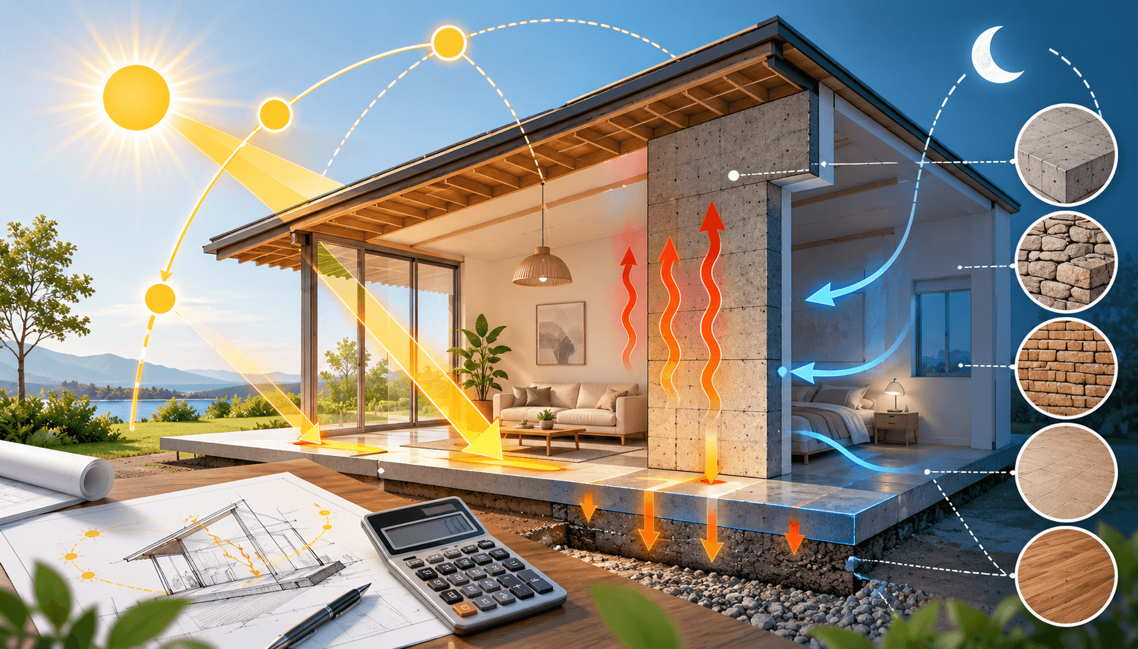 Thermal Mass Calculator for Passive Solar Design