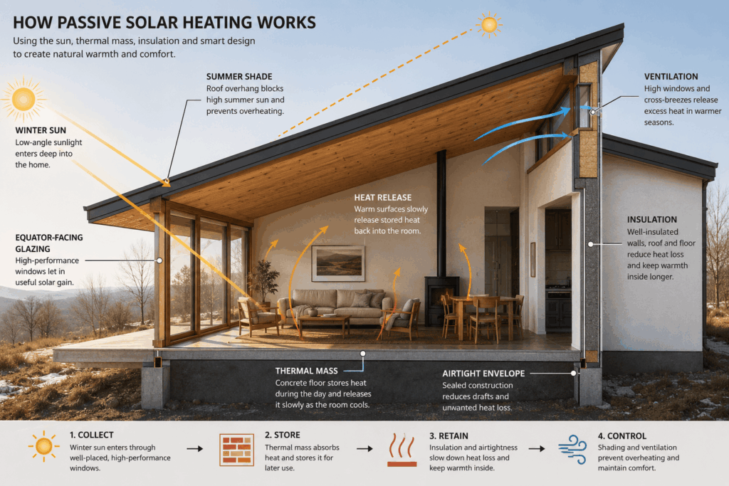 How passive solar heating works 