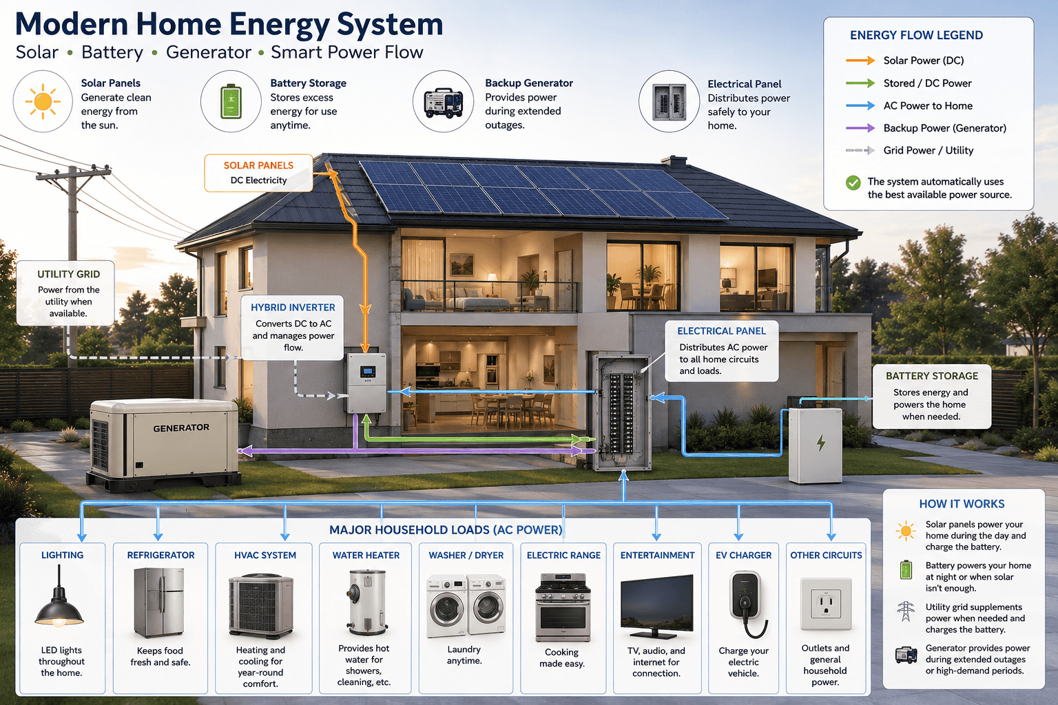 Modern home energy system overview