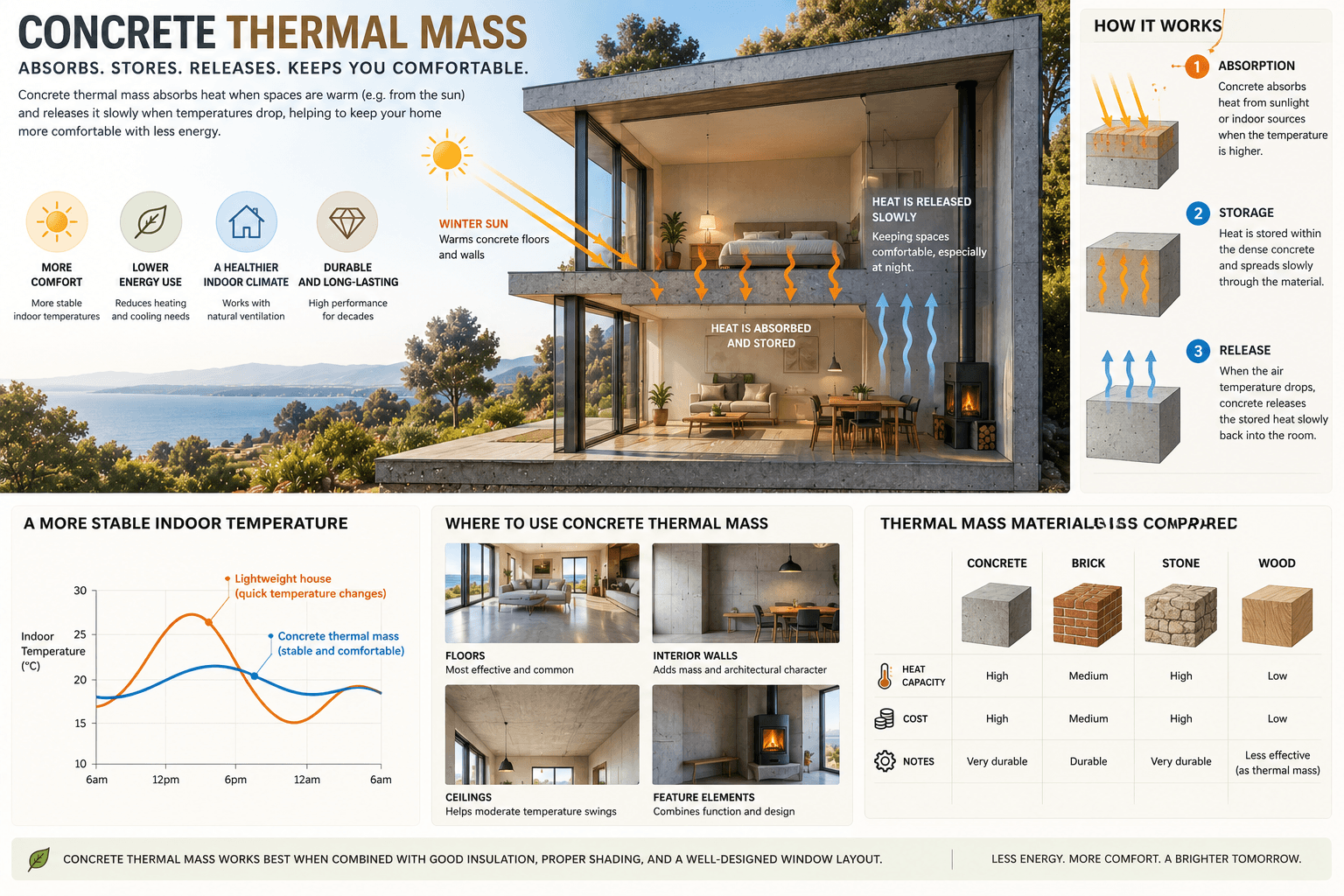 Concrete Thermal Mass Infographic